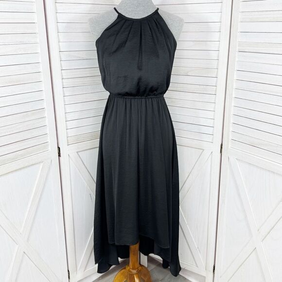 Apt. 9 High Low Halter Tie Neck Midi Maxi Dress Black Small Sleeveless - Picture 11 of 11